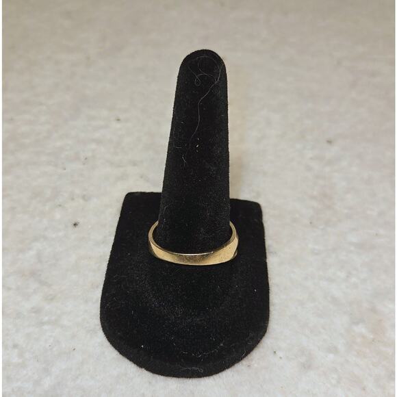 14K Yellow Gold Diamond Accent Wave Band Ring Size 8.5 Men's Vintage - Picture 2 of 4